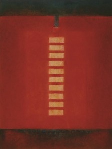 Red background with horizontal row of yellow rectangles, titled "Stupa"
